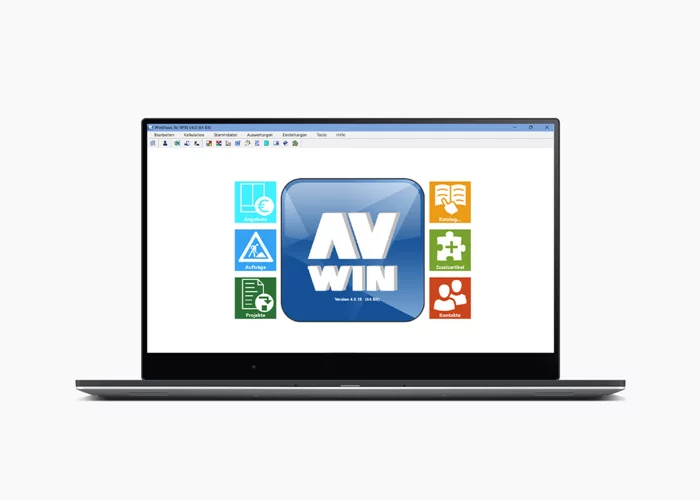 Notebook mit AV-WIN Software