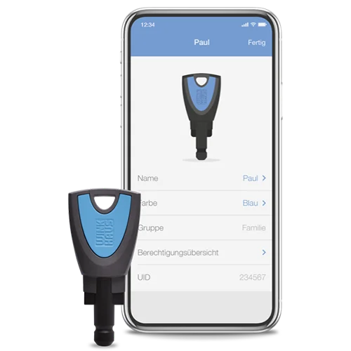 blueCompact Schlüssel und Smartphone