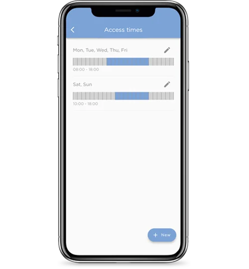 Smartphone mit doorControl App Nutzergruppen